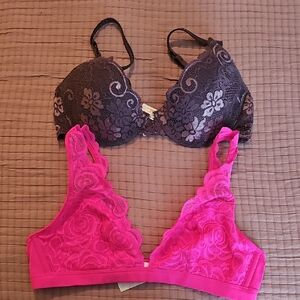 Victoria's Secret Purple and Pink Lace Bras